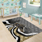 Personalised Collingwood Magpies Area Rug Trippy Psychedelic Abstract Art Mascot Football Fans