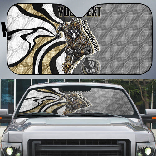 Personalised Collingwood Magpies Auto Sun Shade Trippy Psychedelic Abstract Art Mascot Football Fans