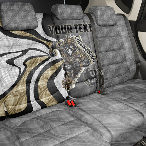 Personalised Collingwood Magpies Back Car Seat Cover Trippy Psychedelic Abstract Art Mascot Football Fans