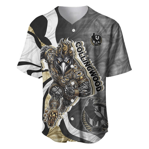 Personalised Collingwood Magpies Baseball Jersey Trippy Psychedelic Abstract Art Mascot Football Fans