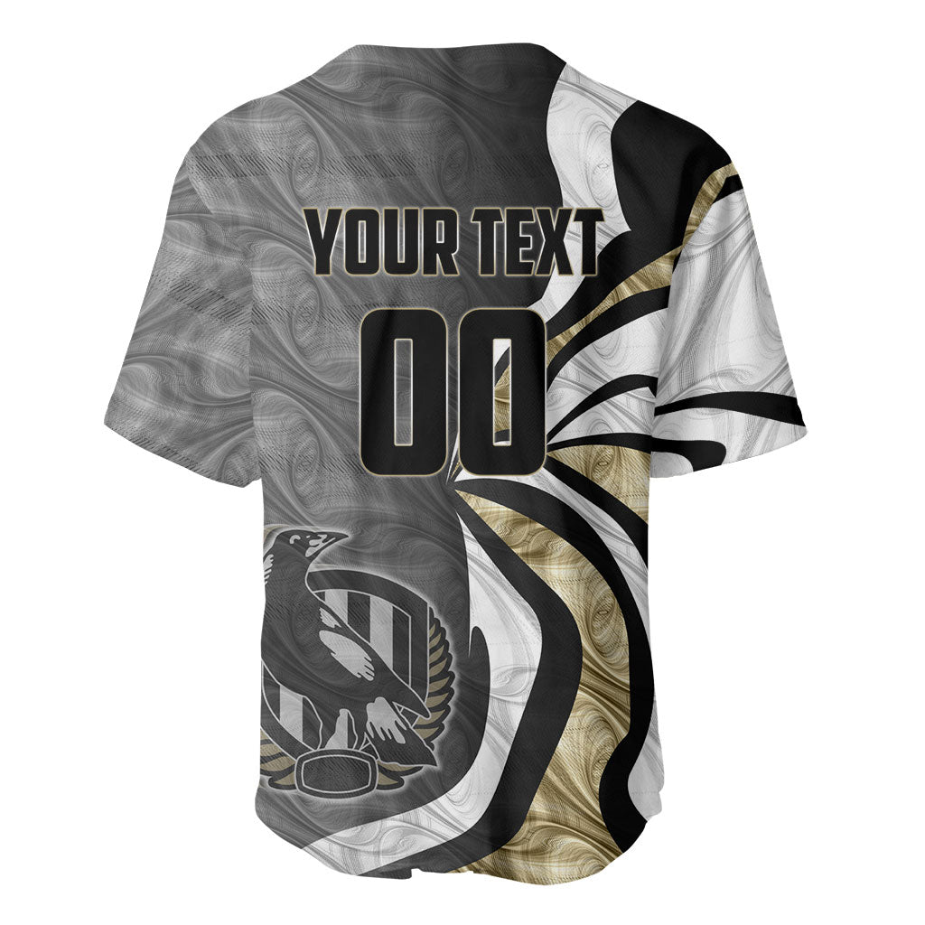 Personalised Collingwood Magpies Baseball Jersey Trippy Psychedelic Abstract Art Mascot Football Fans