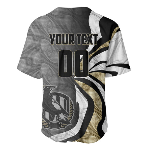 Personalised Collingwood Magpies Baseball Jersey Trippy Psychedelic Abstract Art Mascot Football Fans
