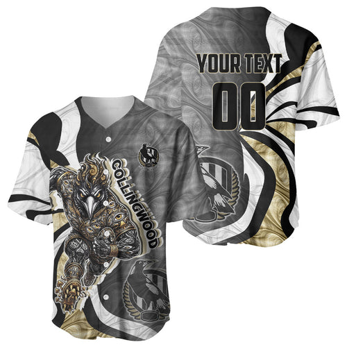 Personalised Collingwood Magpies Baseball Jersey Trippy Psychedelic Abstract Art Mascot Football Fans