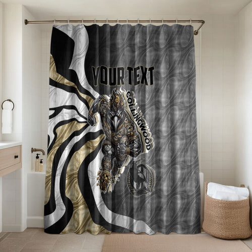 Personalised Collingwood Magpies Bathroom Set Trippy Psychedelic Abstract Art Mascot Football Fans