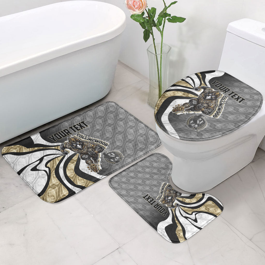 Personalised Collingwood Magpies Bathroom Set Trippy Psychedelic Abstract Art Mascot Football Fans