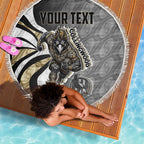 Personalised Collingwood Magpies Beach Blanket Trippy Psychedelic Abstract Art Mascot Football Fans