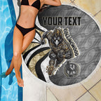 Personalised Collingwood Magpies Beach Blanket Trippy Psychedelic Abstract Art Mascot Football Fans