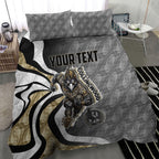 Personalised Collingwood Magpies Bedding Set Trippy Psychedelic Abstract Art Mascot Football Fans