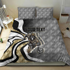 Personalised Collingwood Magpies Bedding Set Trippy Psychedelic Abstract Art Mascot Football Fans