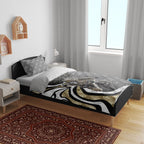 Personalised Collingwood Magpies Bedding Set Trippy Psychedelic Abstract Art Mascot Football Fans