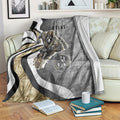 Personalised Collingwood Magpies Blanket Trippy Psychedelic Abstract Art Mascot Football Fans