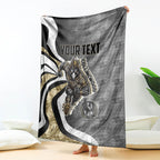 Personalised Collingwood Magpies Blanket Trippy Psychedelic Abstract Art Mascot Football Fans
