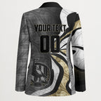 Personalised Collingwood Magpies Blazer Trippy Psychedelic Abstract Art Mascot Football Fans