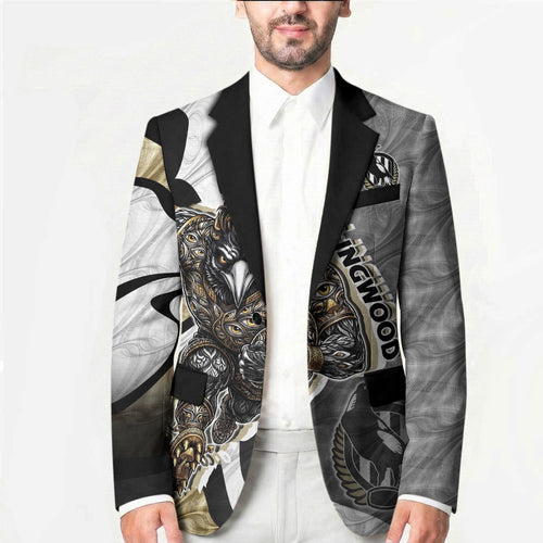 Personalised Collingwood Magpies Blazer Trippy Psychedelic Abstract Art Mascot Football Fans