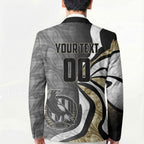 Personalised Collingwood Magpies Blazer Trippy Psychedelic Abstract Art Mascot Football Fans