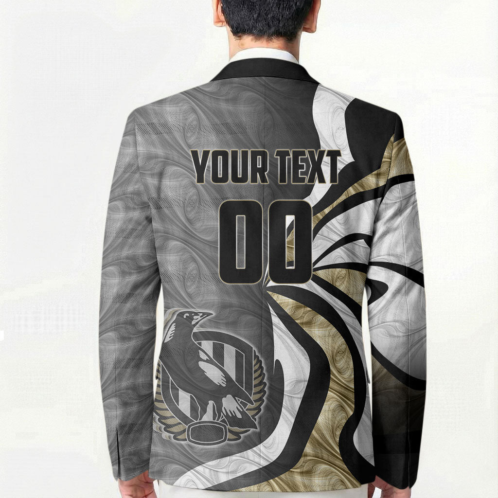 Personalised Collingwood Magpies Blazer Trippy Psychedelic Abstract Art Mascot Football Fans