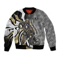 Personalised Collingwood Magpies Bomber Jacket Trippy Psychedelic Abstract Art Mascot Football Fans