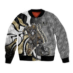 Personalised Collingwood Magpies Bomber Jacket Trippy Psychedelic Abstract Art Mascot Football Fans