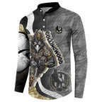 Personalised Collingwood Magpies Button Sweatshirt Trippy Psychedelic Abstract Art Mascot Football Fans
