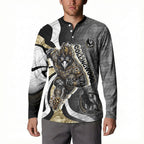 Personalised Collingwood Magpies Button Sweatshirt Trippy Psychedelic Abstract Art Mascot Football Fans