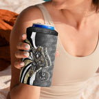 Personalised Collingwood Magpies 4 in 1 Can Cooler Tumbler Trippy Psychedelic Abstract Art Mascot Football Fans