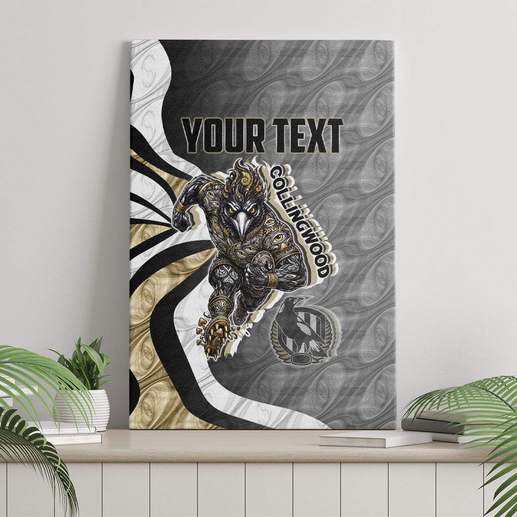 Personalised Collingwood Magpies Canvas Wall Art Trippy Psychedelic Abstract Art Mascot Football Fans