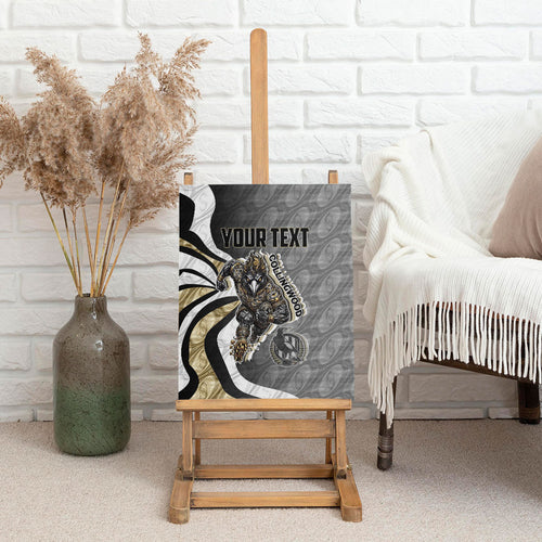 Personalised Collingwood Magpies Canvas Wall Art Trippy Psychedelic Abstract Art Mascot Football Fans