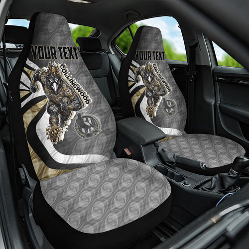 Personalised Collingwood Magpies Car Seat Cover Trippy Psychedelic Abstract Art Mascot Football Fans