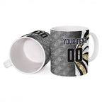 Personalised Collingwood Magpies Ceramic Mug Trippy Psychedelic Abstract Art Mascot Football Fans