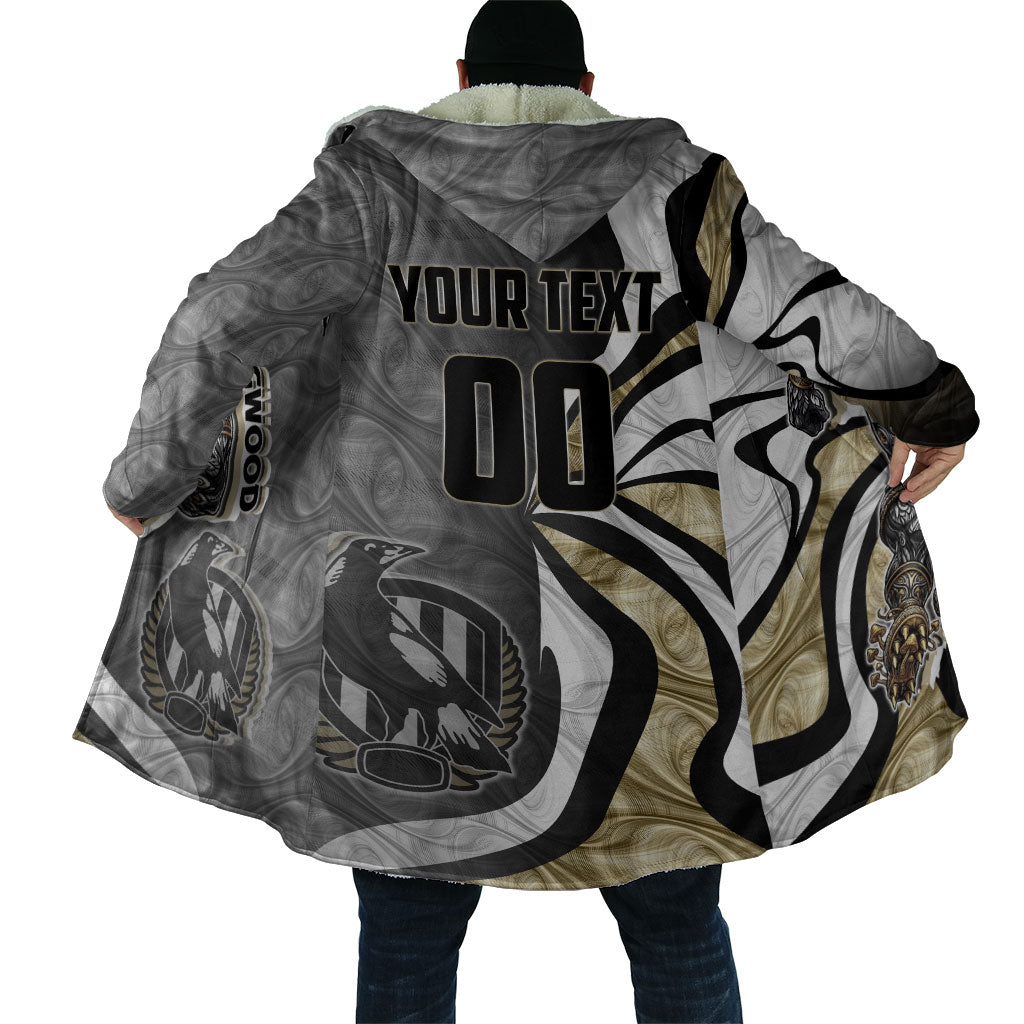 Personalised Collingwood Magpies Cloak Trippy Psychedelic Abstract Art Mascot Football Fans