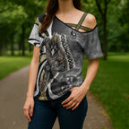 Personalised Collingwood Magpies Cross Shoulder Shirt Trippy Psychedelic Abstract Art Mascot Football Fans