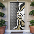 Personalised Collingwood Magpies Door Cover Trippy Psychedelic Abstract Art Mascot Football Fans