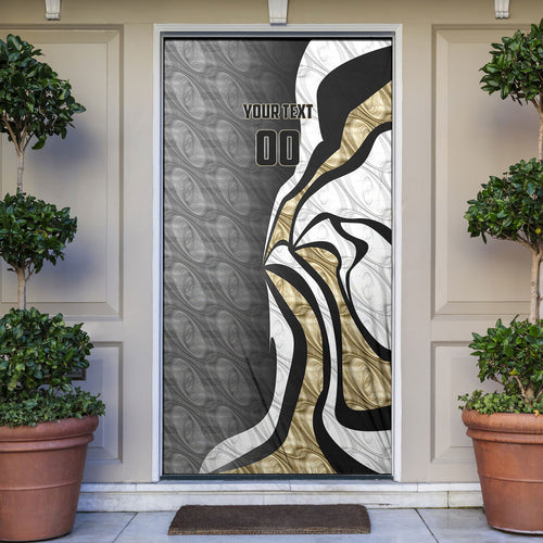 Personalised Collingwood Magpies Door Cover Trippy Psychedelic Abstract Art Mascot Football Fans