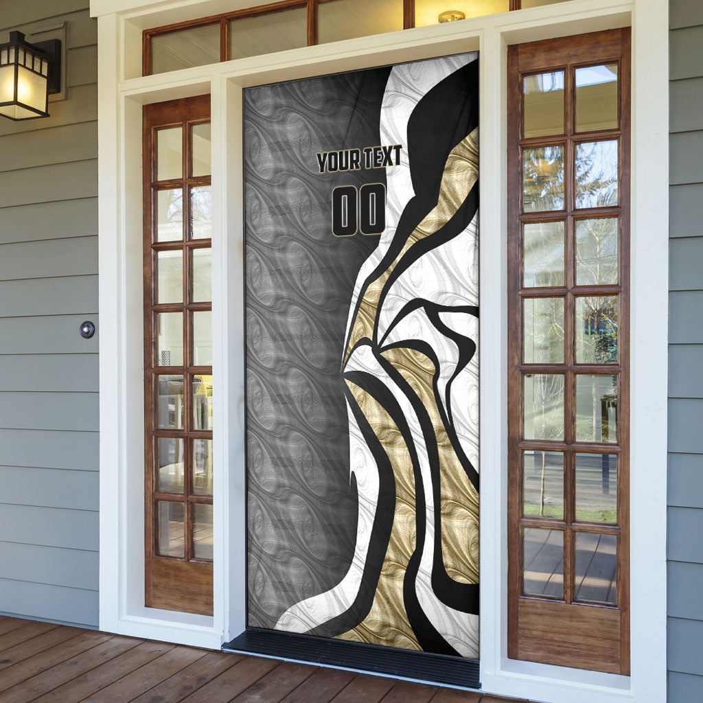Personalised Collingwood Magpies Door Cover Trippy Psychedelic Abstract Art Mascot Football Fans