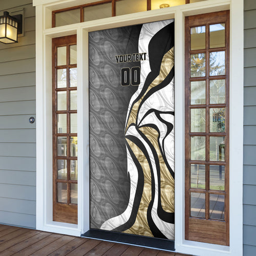 Personalised Collingwood Magpies Door Cover Trippy Psychedelic Abstract Art Mascot Football Fans