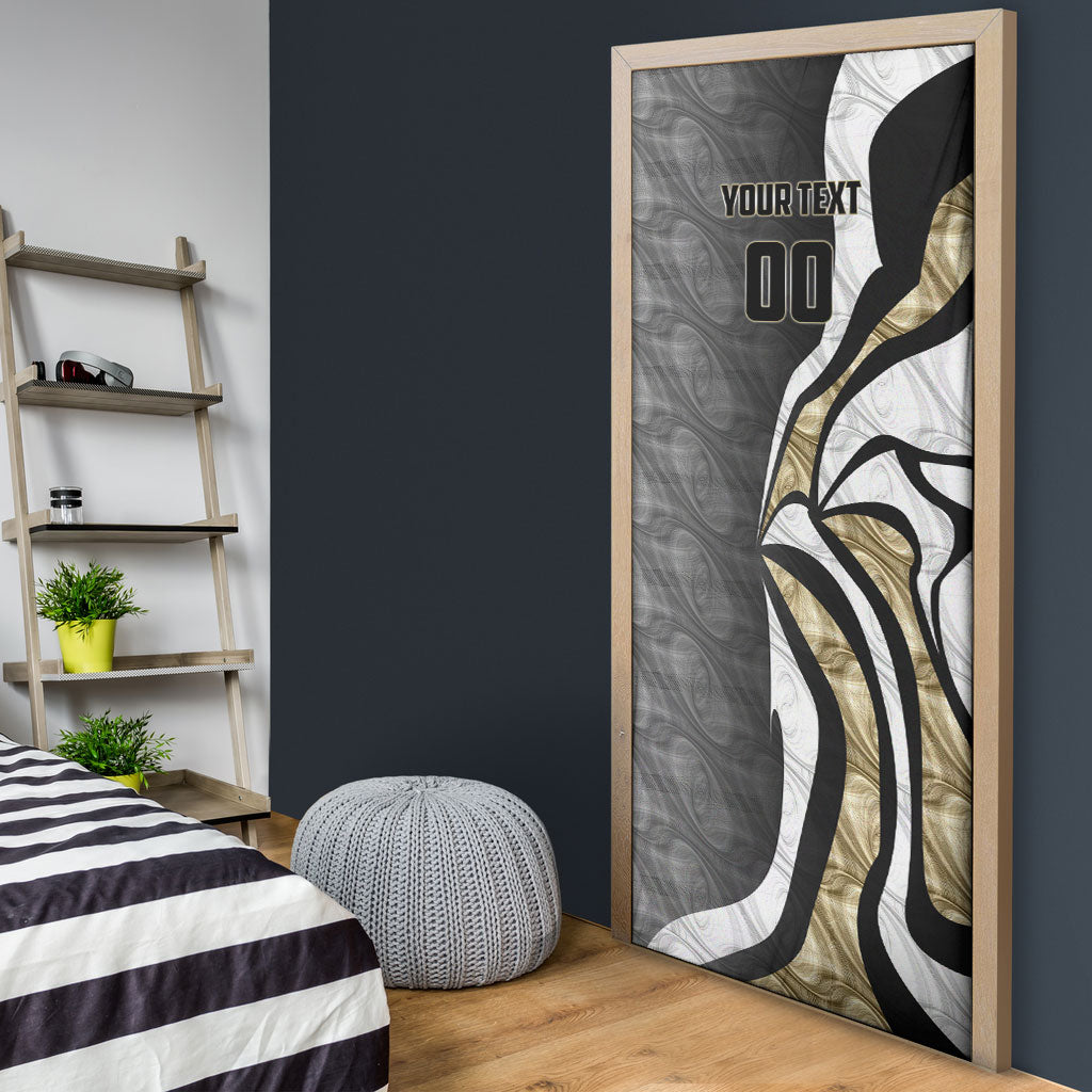 Personalised Collingwood Magpies Door Cover Trippy Psychedelic Abstract Art Mascot Football Fans