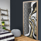 Personalised Collingwood Magpies Door Cover Trippy Psychedelic Abstract Art Mascot Football Fans