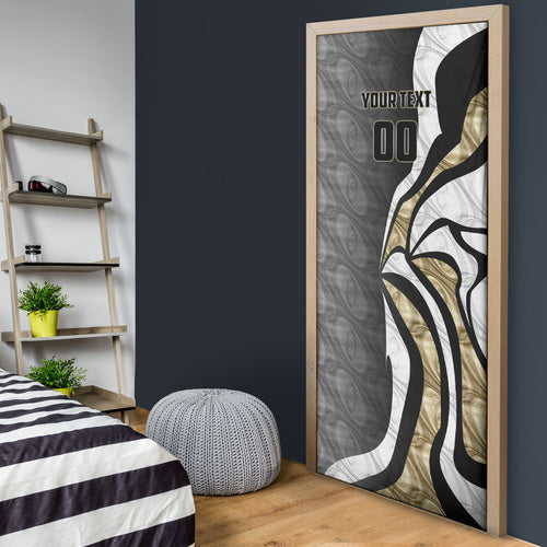Personalised Collingwood Magpies Door Cover Trippy Psychedelic Abstract Art Mascot Football Fans