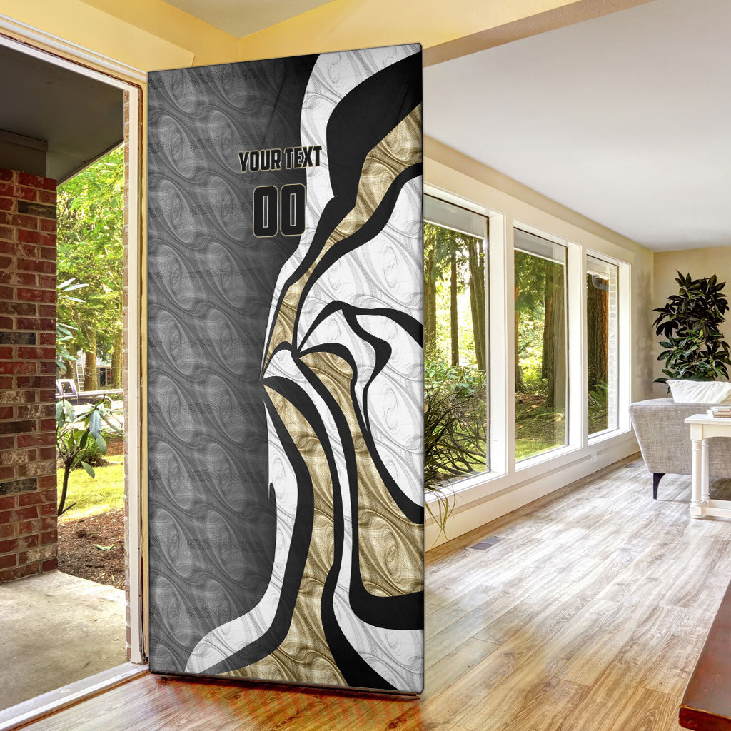 Personalised Collingwood Magpies Door Cover Trippy Psychedelic Abstract Art Mascot Football Fans