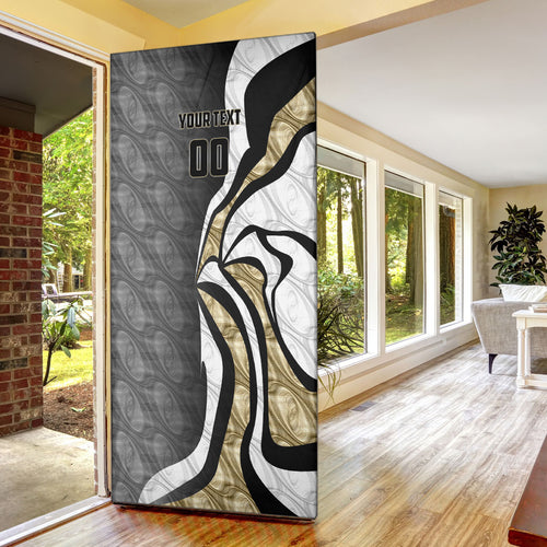 Personalised Collingwood Magpies Door Cover Trippy Psychedelic Abstract Art Mascot Football Fans