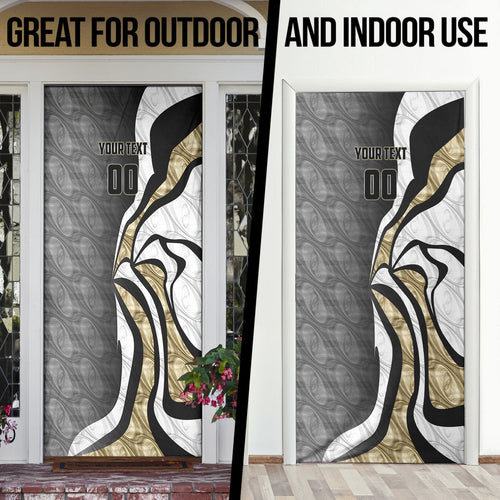 Personalised Collingwood Magpies Door Cover Trippy Psychedelic Abstract Art Mascot Football Fans