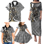 Personalised Collingwood Magpies Family Matching Puletasi and Hawaiian Shirt Trippy Psychedelic Abstract Art Mascot Football Fans