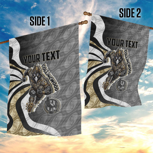 Personalised Collingwood Magpies Garden Flag Trippy Psychedelic Abstract Art Mascot Football Fans