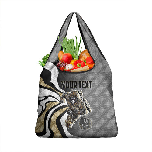Personalised Collingwood Magpies Grocery Bag Trippy Psychedelic Abstract Art Mascot Football Fans