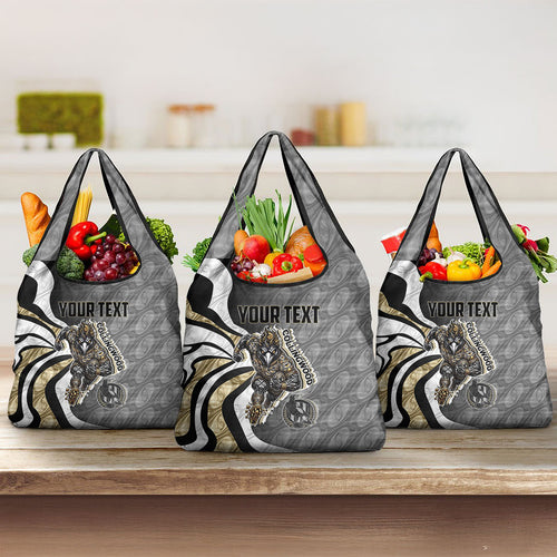 Personalised Collingwood Magpies Grocery Bag Trippy Psychedelic Abstract Art Mascot Football Fans