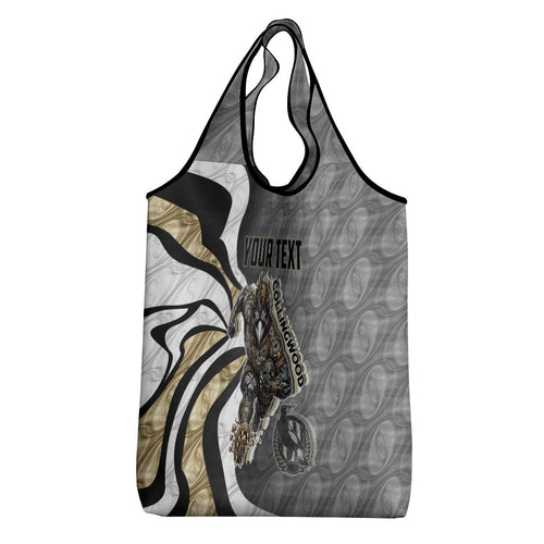 Personalised Collingwood Magpies Grocery Bag Trippy Psychedelic Abstract Art Mascot Football Fans