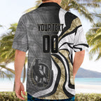 Personalised Collingwood Magpies Hawaiian Shirt Trippy Psychedelic Abstract Art Mascot Football Fans