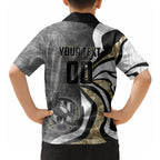 Personalised Collingwood Magpies Hawaiian Shirt Trippy Psychedelic Abstract Art Mascot Football Fans