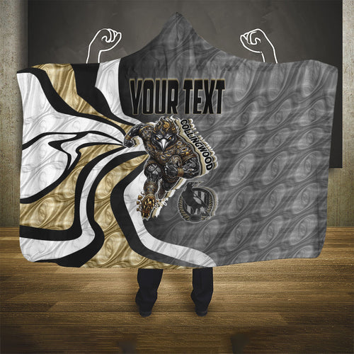 Personalised Collingwood Magpies Hooded Blanket Trippy Psychedelic Abstract Art Mascot Football Fans