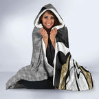 Personalised Collingwood Magpies Hooded Blanket Trippy Psychedelic Abstract Art Mascot Football Fans